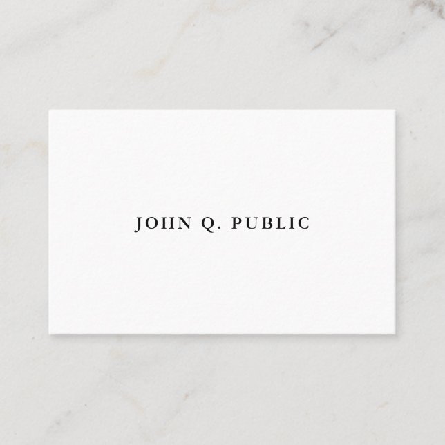 Modern Minimalist Trendy Template Elegant Simple Business Card (Front)