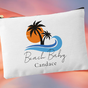 Modern Minimalist Tropical Palm Tree Accessory Pouch