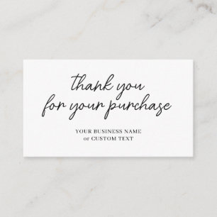 Modern Minimalist Tumbler Cup Business Thank You Enclosure Card