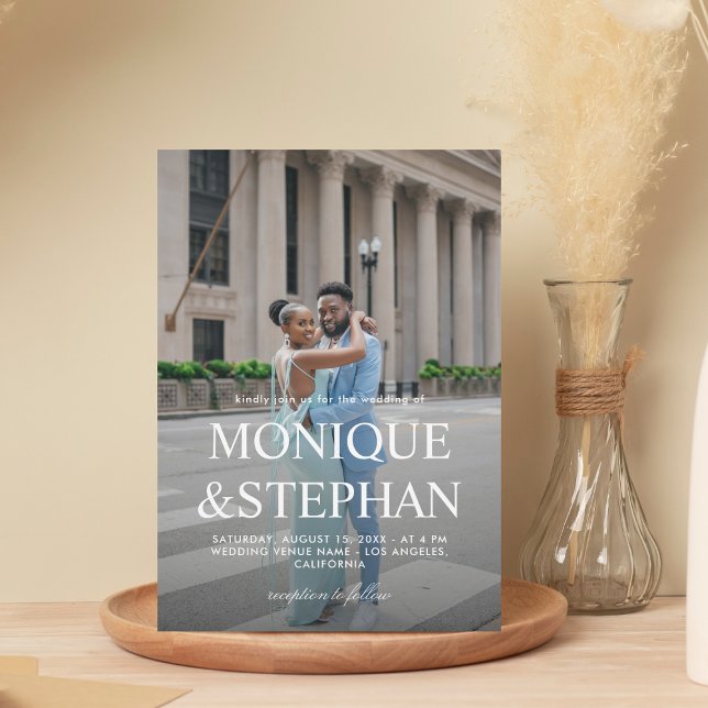 Modern Minimalist Two Photo Wedding with QR Code Invitation (Creator Uploaded)