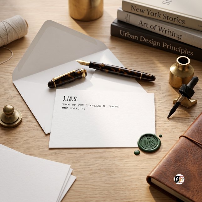 Modern Minimalist Typewriter Custom Monogram Card (#foryou)