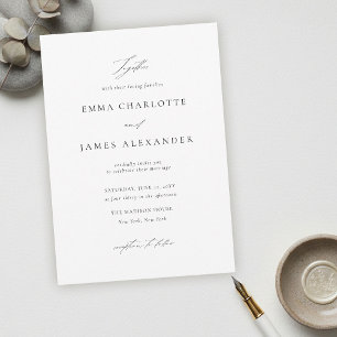 Modern Minimalist Typography Calligraphy Wedding Invitation