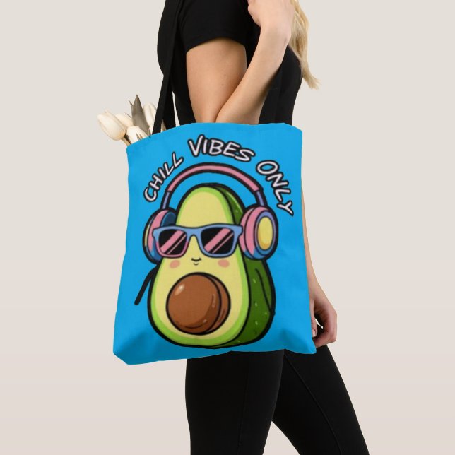 Modern Minimalist Typography Chill Vibes Only Tote Bag (Close Up)