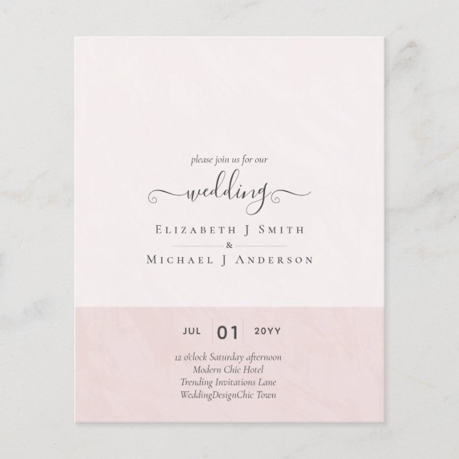 Modern Minimalist Typography Colour Wedding INVITE Flyer (Front)