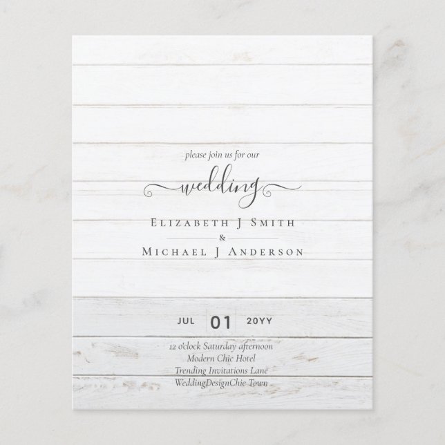 Modern Minimalist Typography Colour Wedding INVITE Flyer (Front)