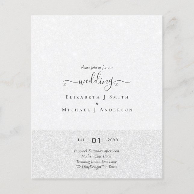 Modern Minimalist Typography Colour Wedding INVITE Flyer (Front)