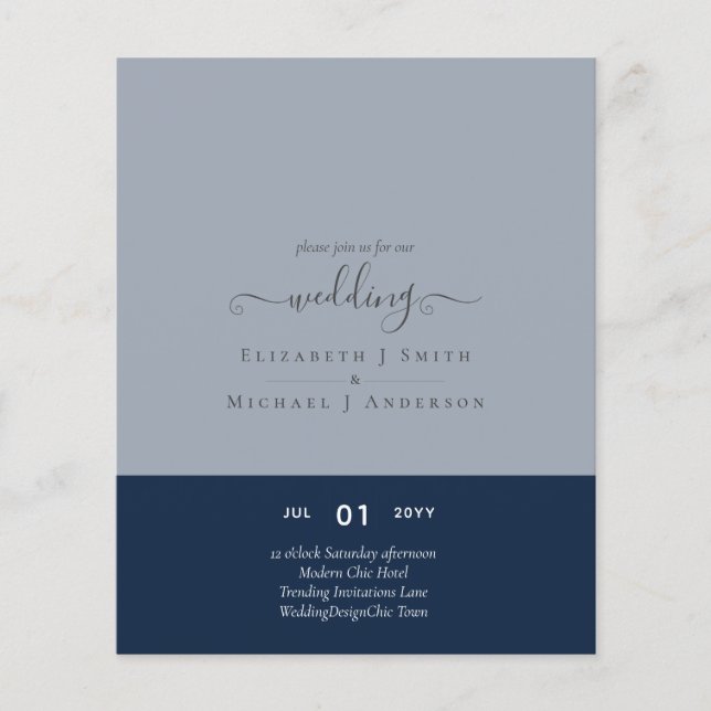 Modern Minimalist Typography Colour Wedding INVITE Flyer (Front)