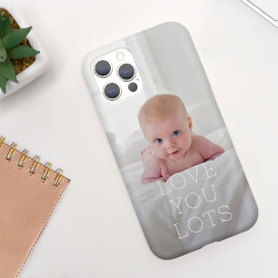 Modern Minimalist Typography "Love You Lots" Photo iPhone 14 Case