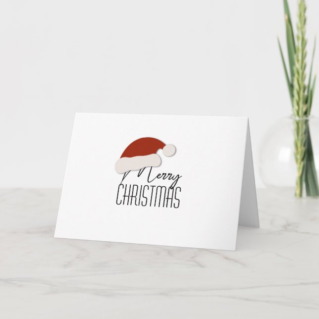 Modern Minimalist Typography Merry Christmas Holiday Card (Front)