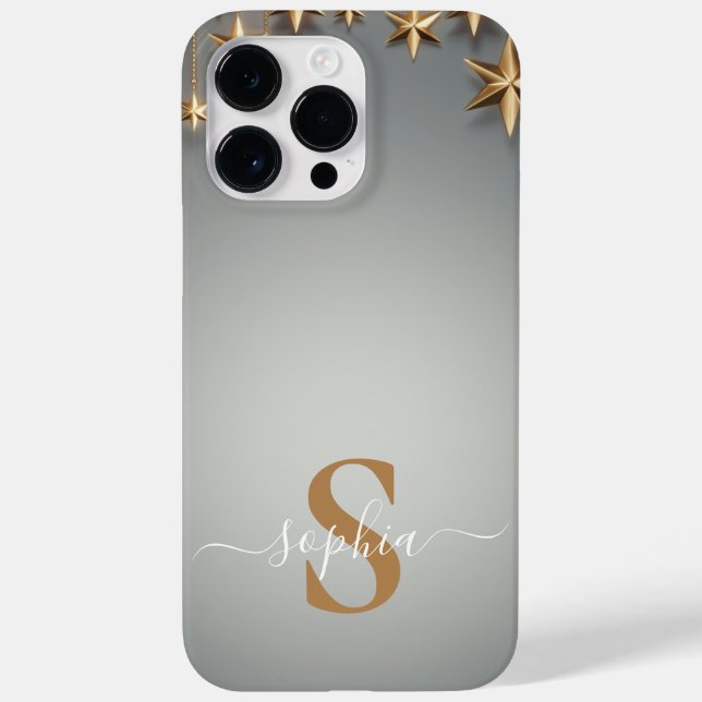 Modern Minimalist Typography Name monogrammed Case-Mate iPhone Case (Back)