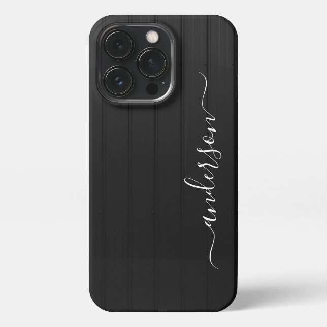 Modern Minimalist Typography Name monogrammed iPhone Case (Back)