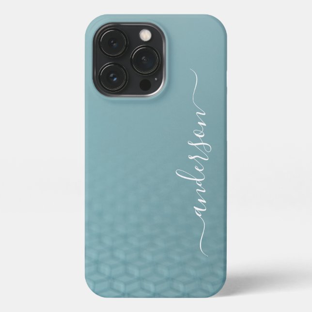 Modern Minimalist Typography Name monogrammed iPhone Case (Back)