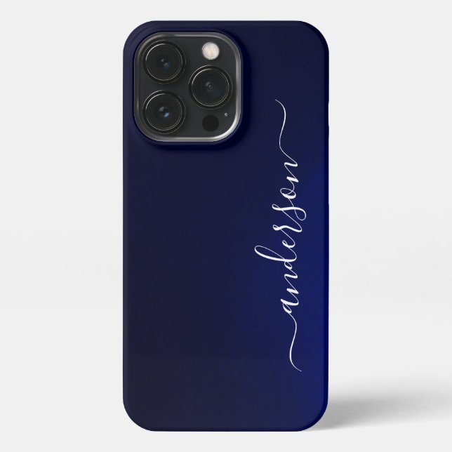 Modern Minimalist Typography Name monogrammed iPhone Case (Back)