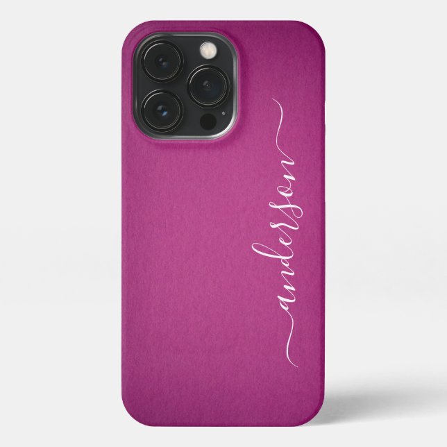 Modern Minimalist Typography Name monogrammed iPhone Case (Back)