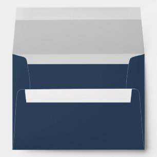 Modern Minimalist Typography Navy Blue Grey Envelope