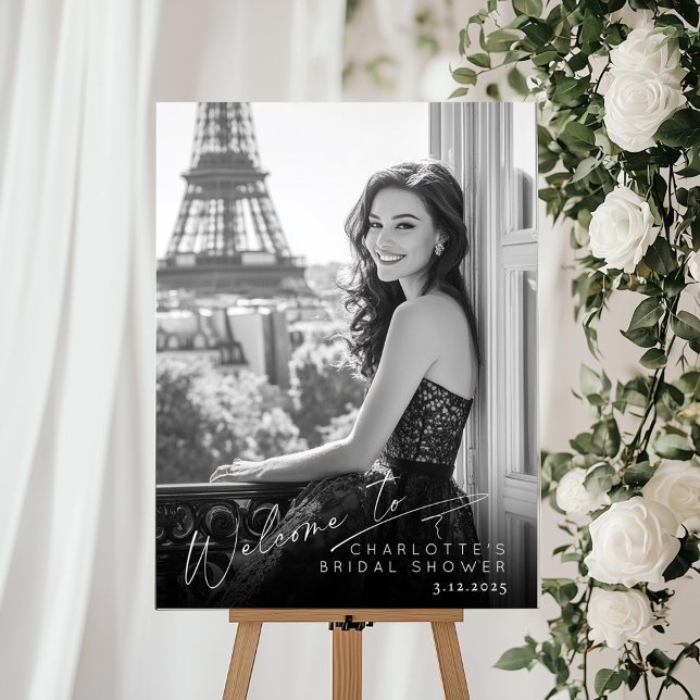 Modern minimalist typography photo Bridal Welcome Acrylic Sign (Creator Uploaded)