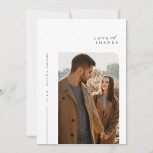 Modern Minimalist Typography Photo Wedding Thank You Card