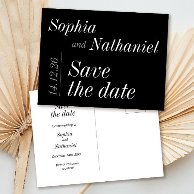 Modern Minimalist Typography Save the Date Postcard (Creator Uploaded)
