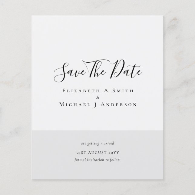 Modern Minimalist Typography Save the Dates Flyer (Front)
