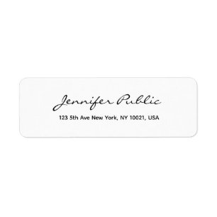 Modern Minimalist Typography Script Return Address Return Address Label