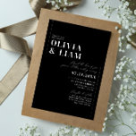 Modern Minimalist Typography Wedding Black Silver<br><div class="desc">A minimalist wedding invitation in black and white with touches of silver foil,  for the ultimate modern chic look. If you need any matching design that is not in the collection or need any help,  please let me know (Maria). Happy to help!!</div>