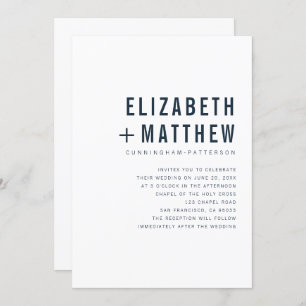 Modern + Minimalist Typography Wedding Invitation