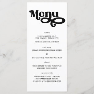 Modern Minimalist Typography Wedding Menu