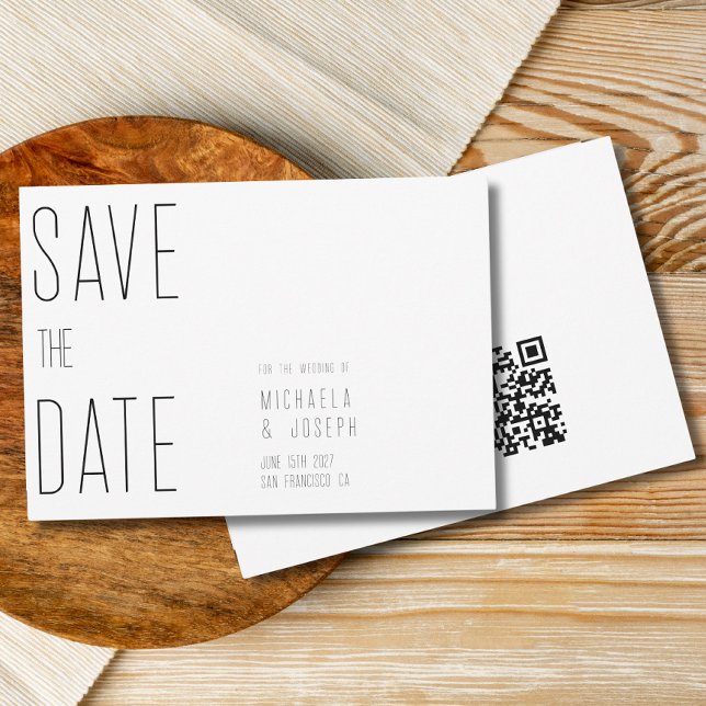 Modern Minimalist Typography Wedding Save the Date Invitation (Creator Uploaded)