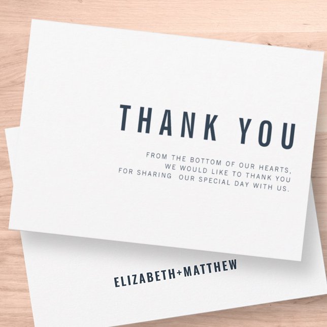 Modern + Minimalist Typography Wedding Thank You Card (Creator Uploaded)