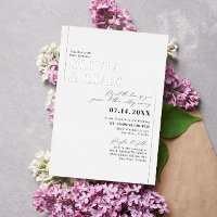 Modern Minimalist Typography Wedding White Silver