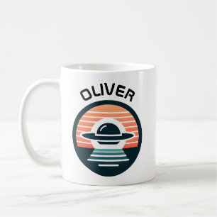 Modern Minimalist UFO at Sunset Coffee Mug