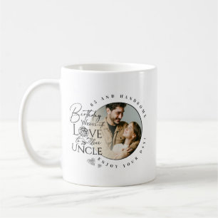 Modern Minimalist Uncle Typography Photo Coffee Mug