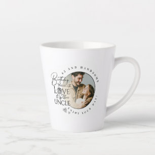 Modern Minimalist Uncle Typography Photo Latte Mug