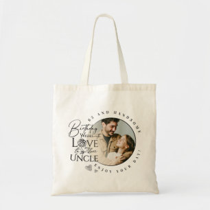 Modern Minimalist Uncle Typography Photo Tote Bag