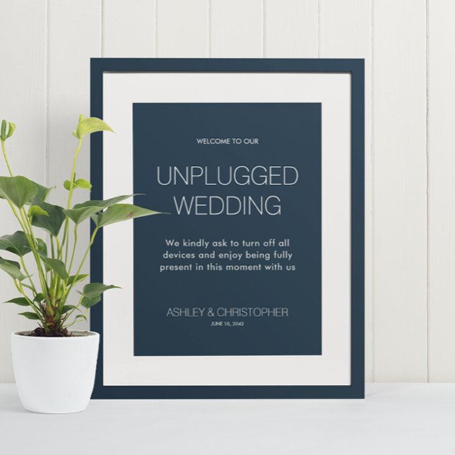 Modern Minimalist Unplugged Event Wedding Poster (Creator Uploaded)