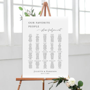 Modern minimalist up to 20 tables seating plan poster