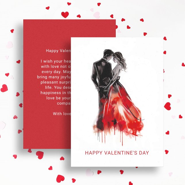 Modern Minimalist Valentine's Day Couple in Love Holiday Card (Creator Uploaded)