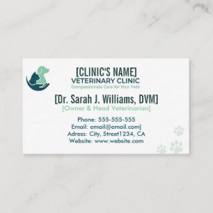 Modern Minimalist Veterinary Clinic & Pet Care Business Card
