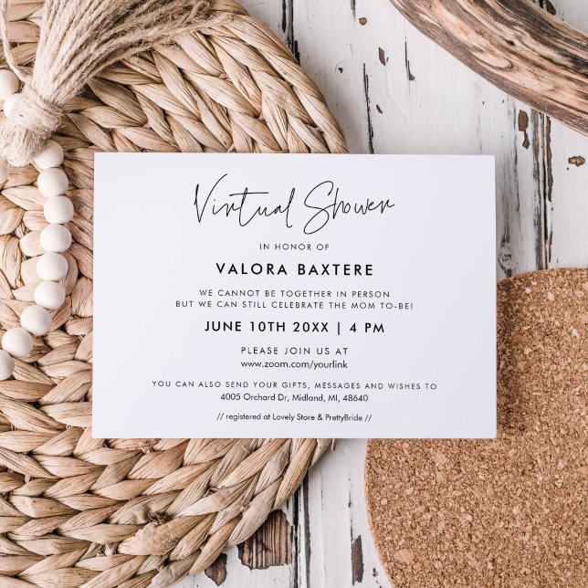 Modern minimalist Virtual shower Invitation (Creator Uploaded)