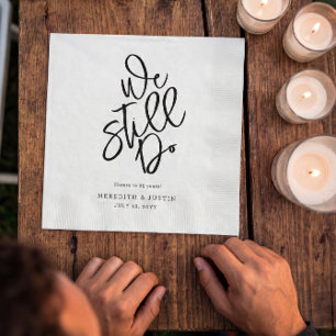 Modern Minimalist Vow Renewal Party Napkins