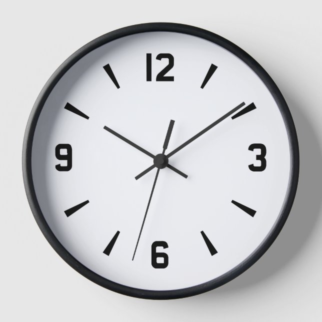 Modern Minimalist Wall Clock ⏰ Bold Black & White  (Front)