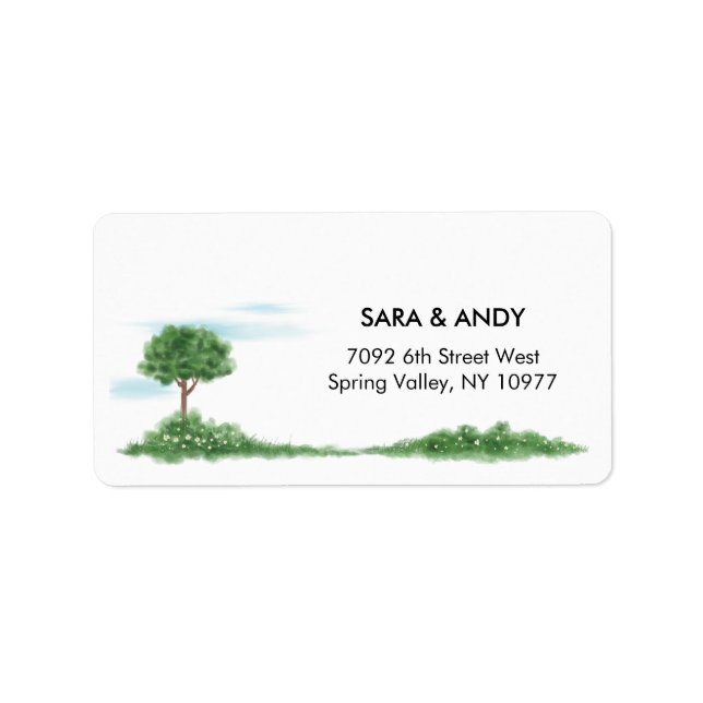 Modern Minimalist Watercolor Customisable Label (Front)