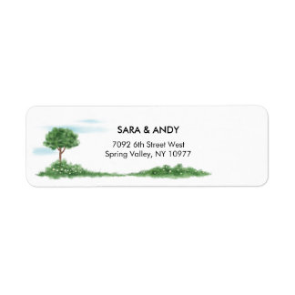 Modern Minimalist Watercolor Customisable Return Address Label