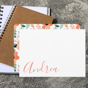 Modern Minimalist Watercolor Floral Note Card