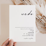 Modern Minimalist We Do Wedding Invitation<br><div class="desc">This Modern Minimalist we do wedding invitation is perfect for your classy boho wedding. Its simple, unique abstract design accompanied by a contemporary minimal script and gold colour palette gives this product a feel of elegant formal luxury while staying simplistic, chic bohemian. Keep it as is, or choose to personalise...</div>