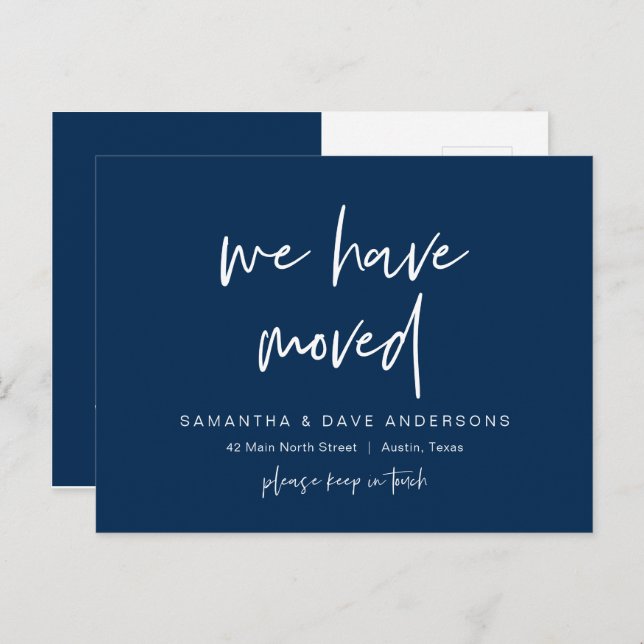 Modern minimalist, We have moved, Announcement Postcard (Front/Back)
