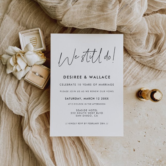 Modern Minimalist We still do Vow renewal Invitation (Creator Uploaded)