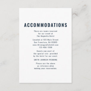 Modern + Minimalist Wedding Accommodation Enclosure Card