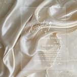 Modern Minimalist Wedding Acrylic Invitations<br><div class="desc">Invite your friends and loved ones to your wedding to witness and celebrate the beginning of your lifelong journey with this modern minimalist wedding invitation. The customisable text allows you to effortlessly add the bride and groom’s names,  wedding date,  and the necessary details of your celebration.</div>