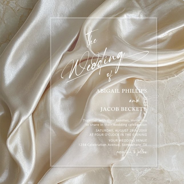 Modern Minimalist Wedding Acrylic Invitations (Creator Uploaded)